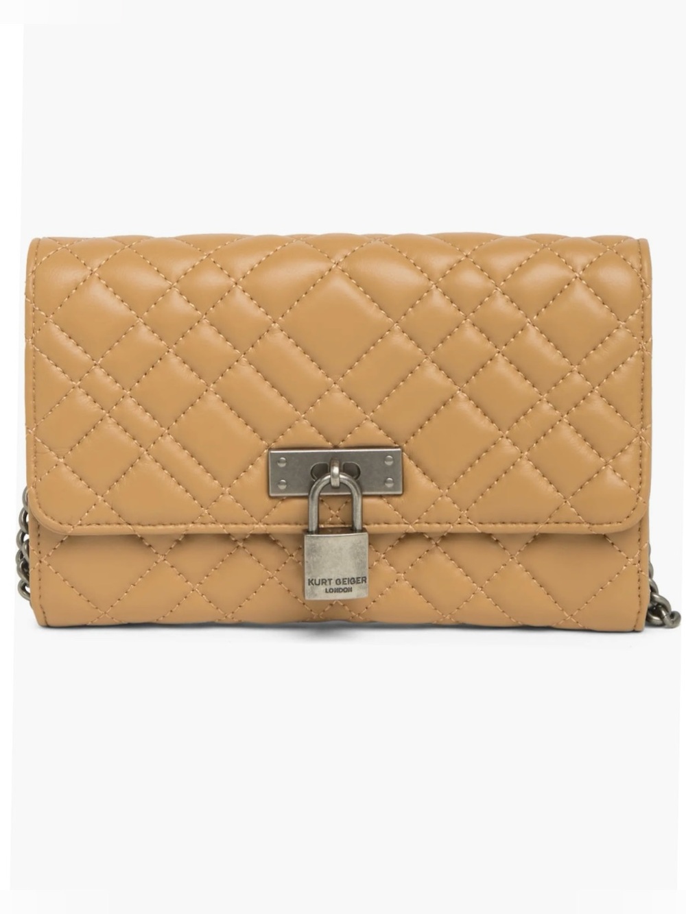Kurt Geiger Brixton Leather Chain Wallet - NWOT - Color Camel